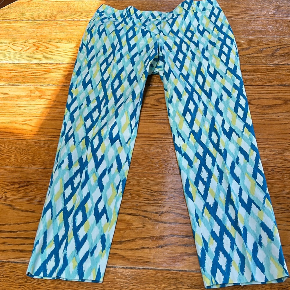 Ann Taylor blue/yellow ankle pants. Size 8.  Excellent condition.